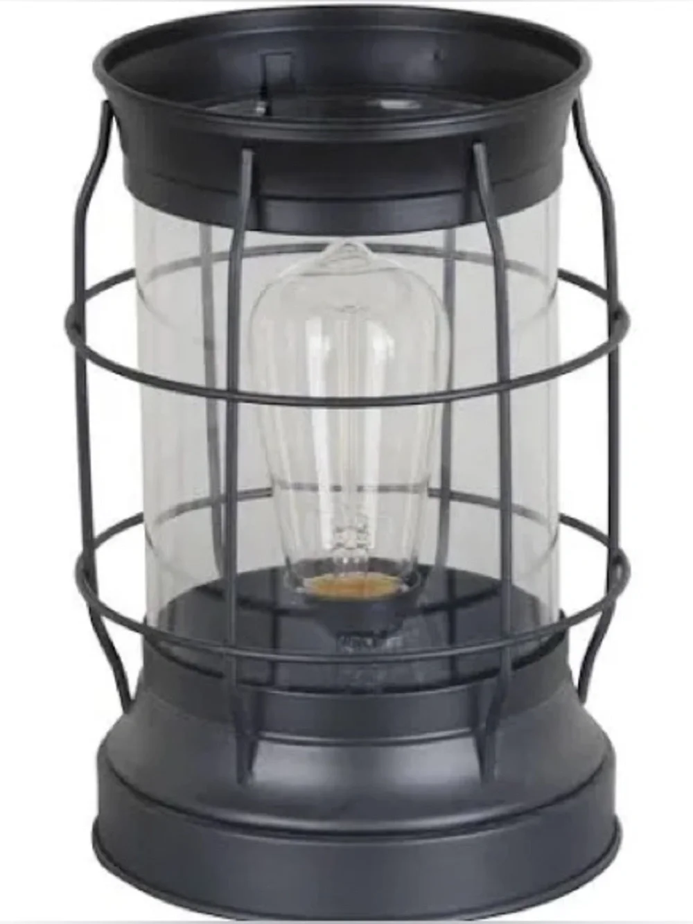 Perfect Lamp NWT BHG Modern Bronze Metal & Glass Edison Lantern
